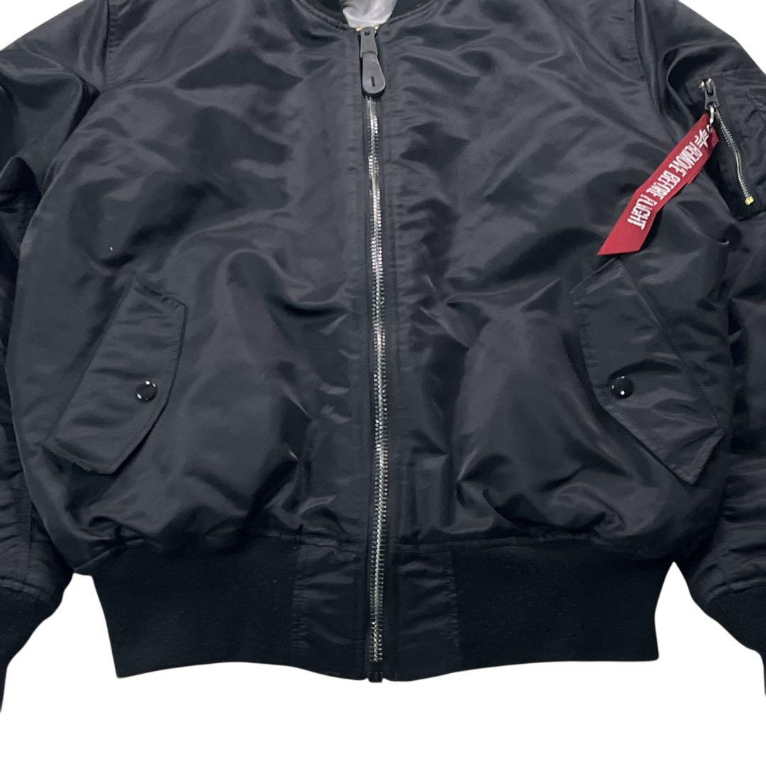 ✨未使用級✨ アルファインダストリーズ 戦闘機プリントMA-1ブラックL