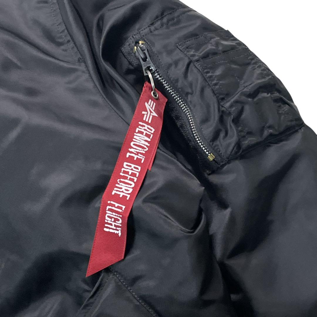 ✨未使用級✨ アルファインダストリーズ 戦闘機プリントMA-1ブラックL