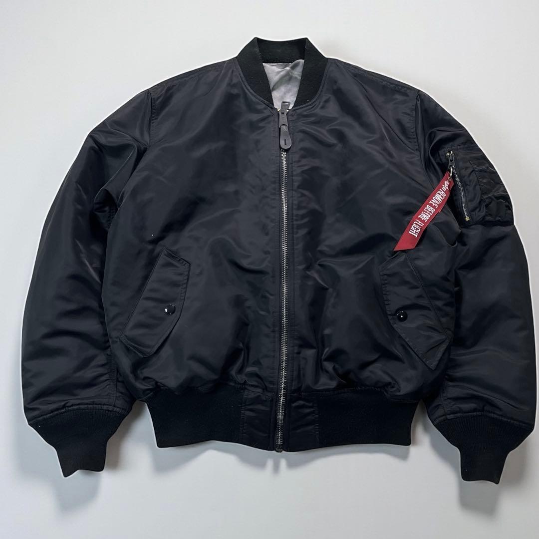 ✨未使用級✨ アルファインダストリーズ 戦闘機プリントMA-1ブラックL