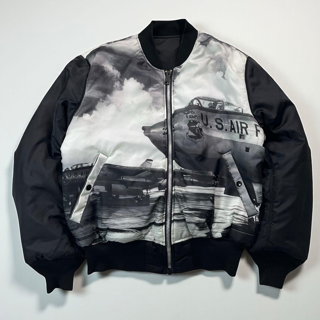 ✨未使用級✨ アルファインダストリーズ 戦闘機プリントMA-1ブラックL