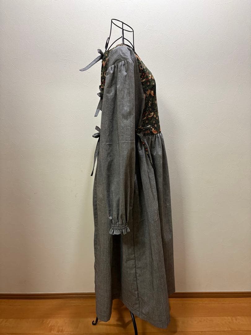 割烹着 おしゃれ ハンドメイド【ウィリアム・モリス いちご泥棒】