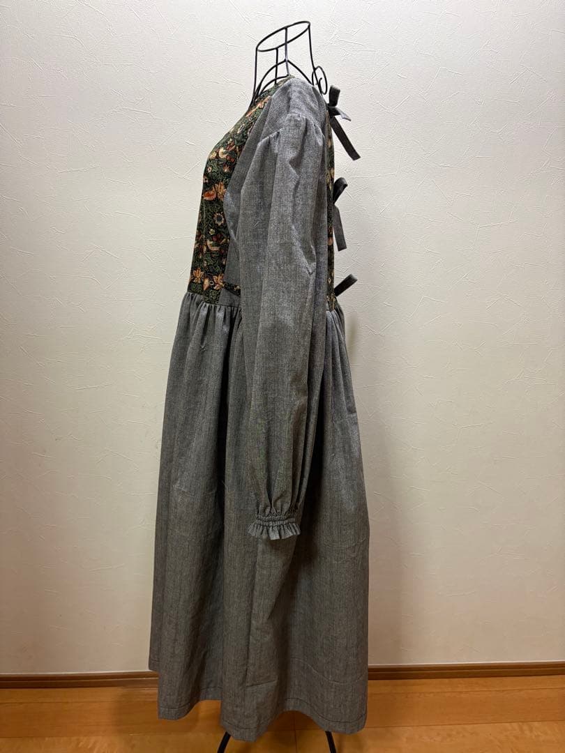 割烹着 おしゃれ ハンドメイド【ウィリアム・モリス いちご泥棒】