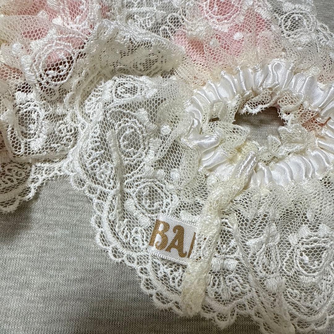 うさくみゃレース お袖留め 生成レース×ピンクリボン