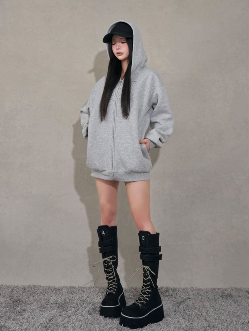 darich アップリケDDロゴパーカー GRY