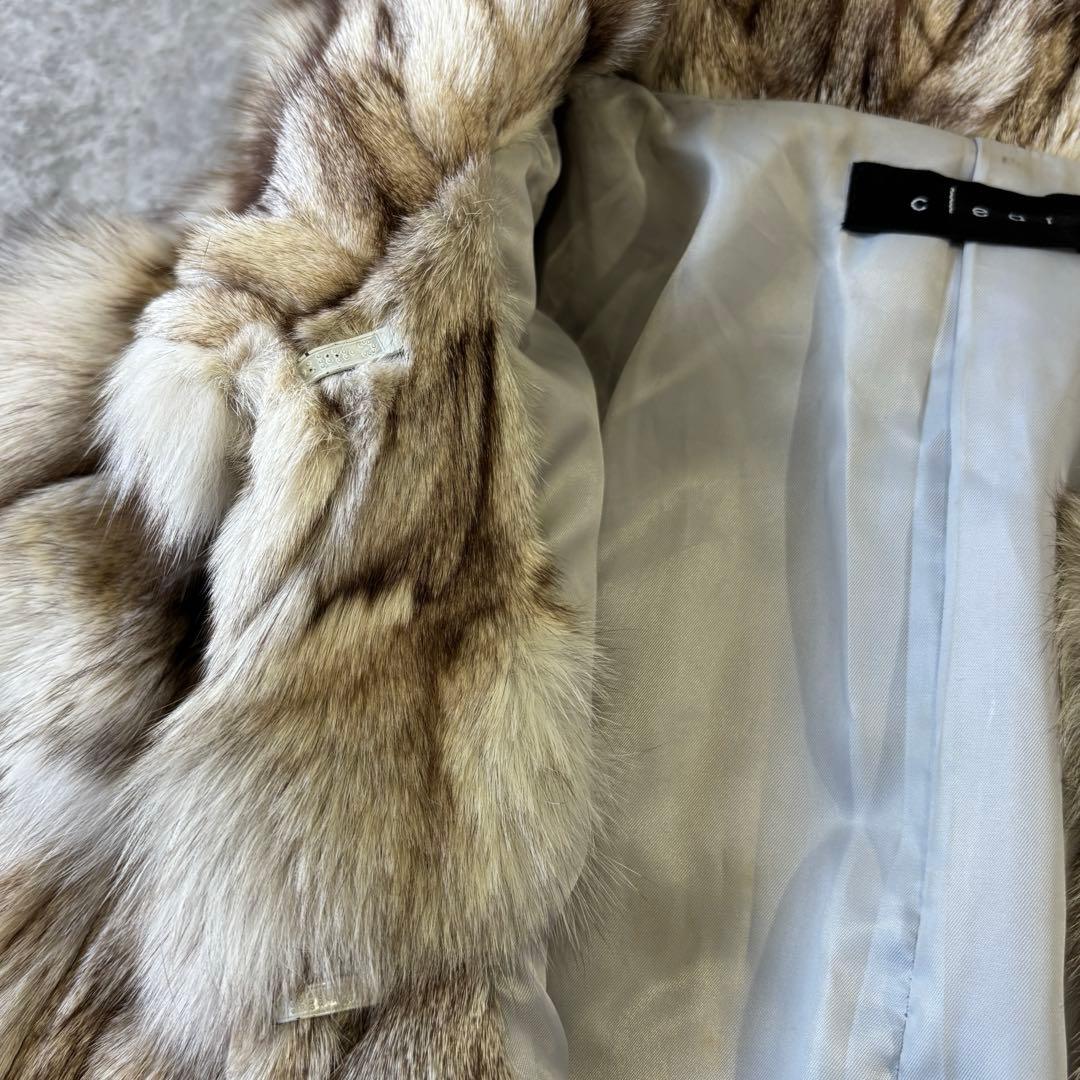 clear クリア ファーコート ブルーフォックス ハーフコート 毛皮 9号
