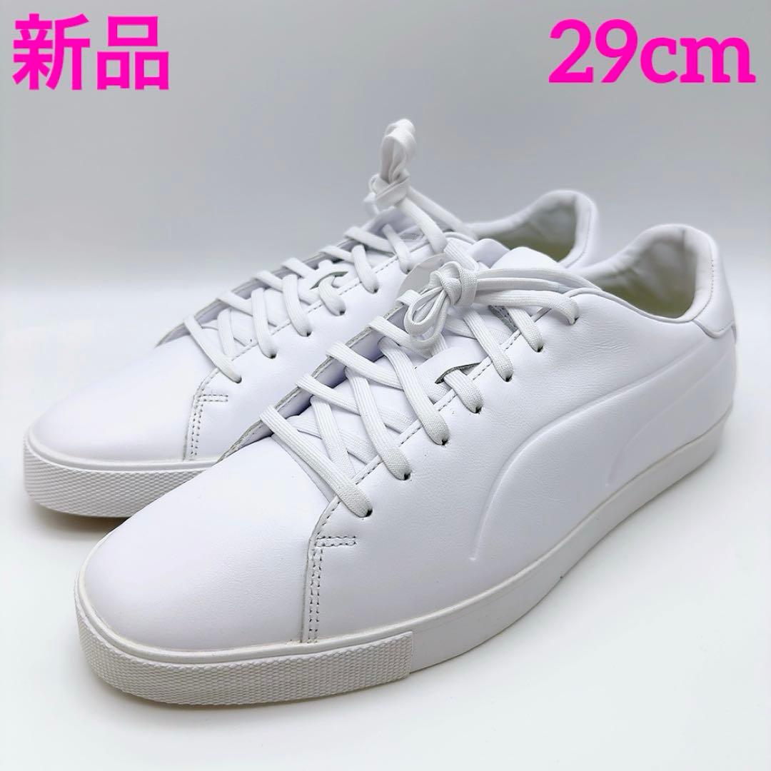 プーマ ゴルフシューズ 白 29cm 新品 レザー スパイクレス 防水 PUMA