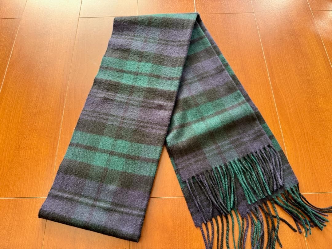 Johnstons 中判カシミヤマフラー ブラックウォッチ