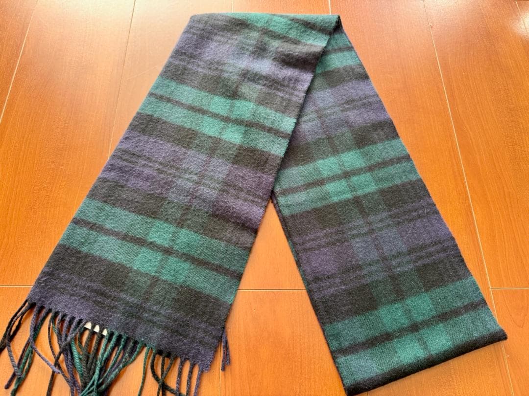 Johnstons 中判カシミヤマフラー ブラックウォッチ