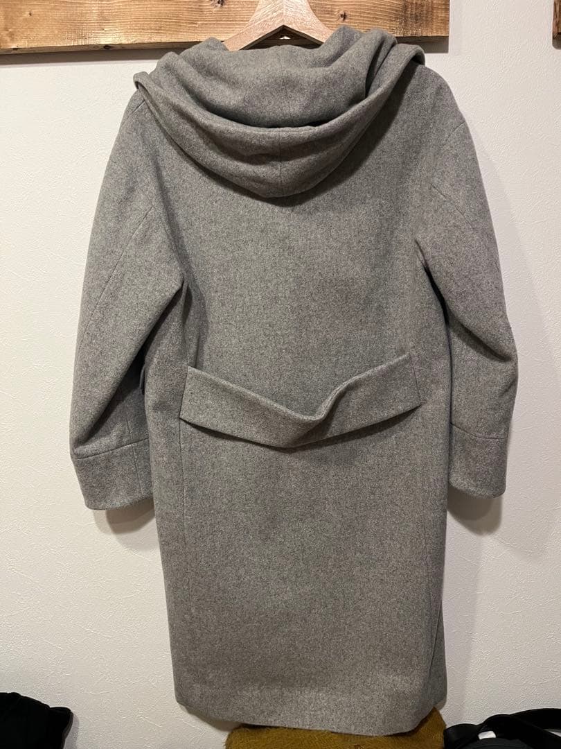 SLOBE IENA フード付きウールコート グレー