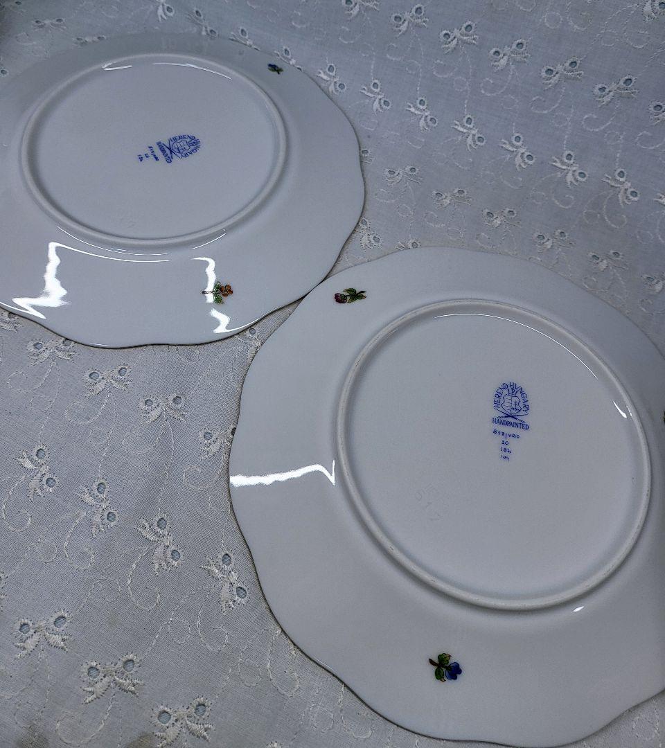 未使用近✨ヘレンド ヴィクトリアブーケ サラダ デザート プレート19 皿花蝶①