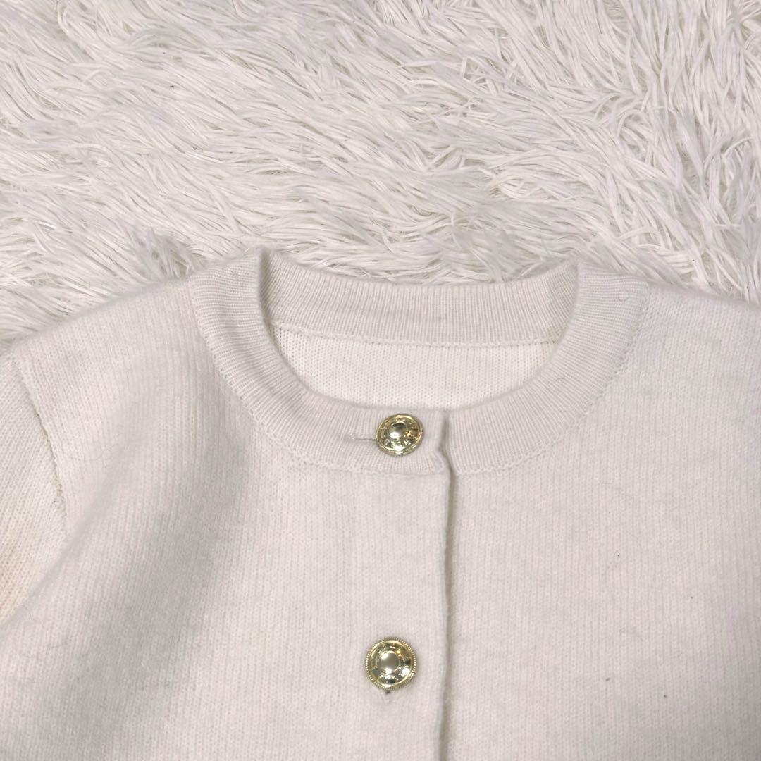 美品　anuans カシミヤブレンドノーカラーニットジャケット　2025年