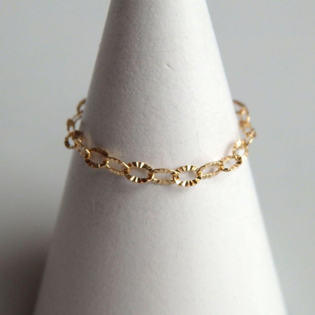 きんぐす　k18ピアス　キラキラペタルチェーン　チェーンピアス