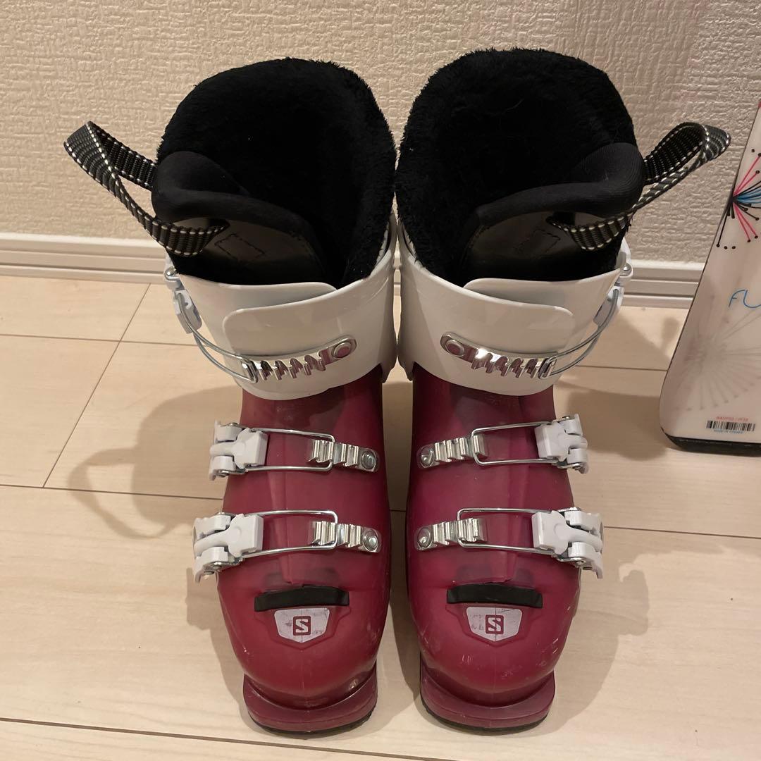 スキー120cm　靴22cm ストック　ロシニョール　サロモン　ジュニア　子ども