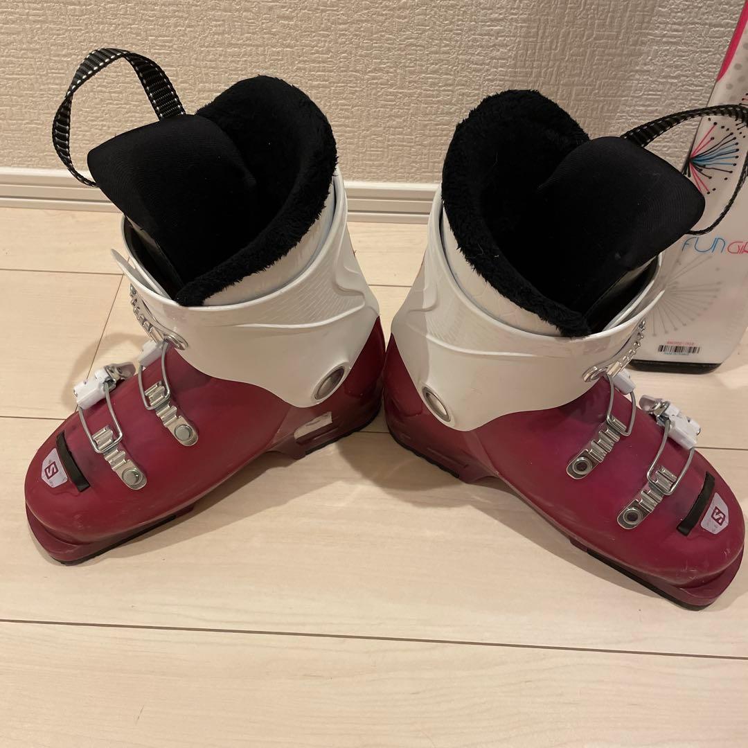 スキー120cm　靴22cm ストック　ロシニョール　サロモン　ジュニア　子ども