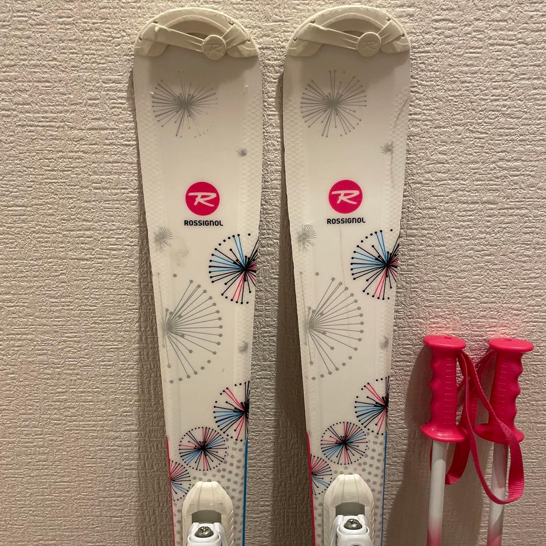 スキー120cm　靴22cm ストック　ロシニョール　サロモン　ジュニア　子ども