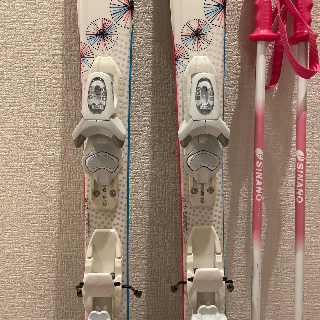 スキー120cm　靴22cm ストック　ロシニョール　サロモン　ジュニア　子ども