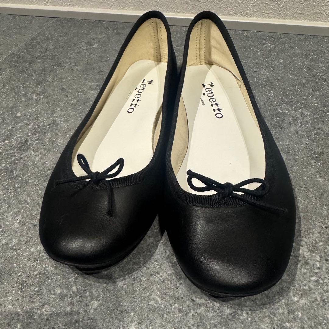 美品Repetto ブラック バレエシューズ23.5〜24㎝