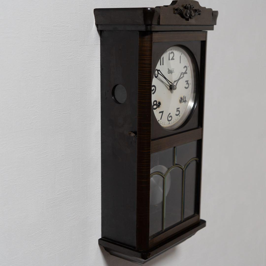 明治時計　振り子時計　昭和　レトロ　オーバーホール済　動作品