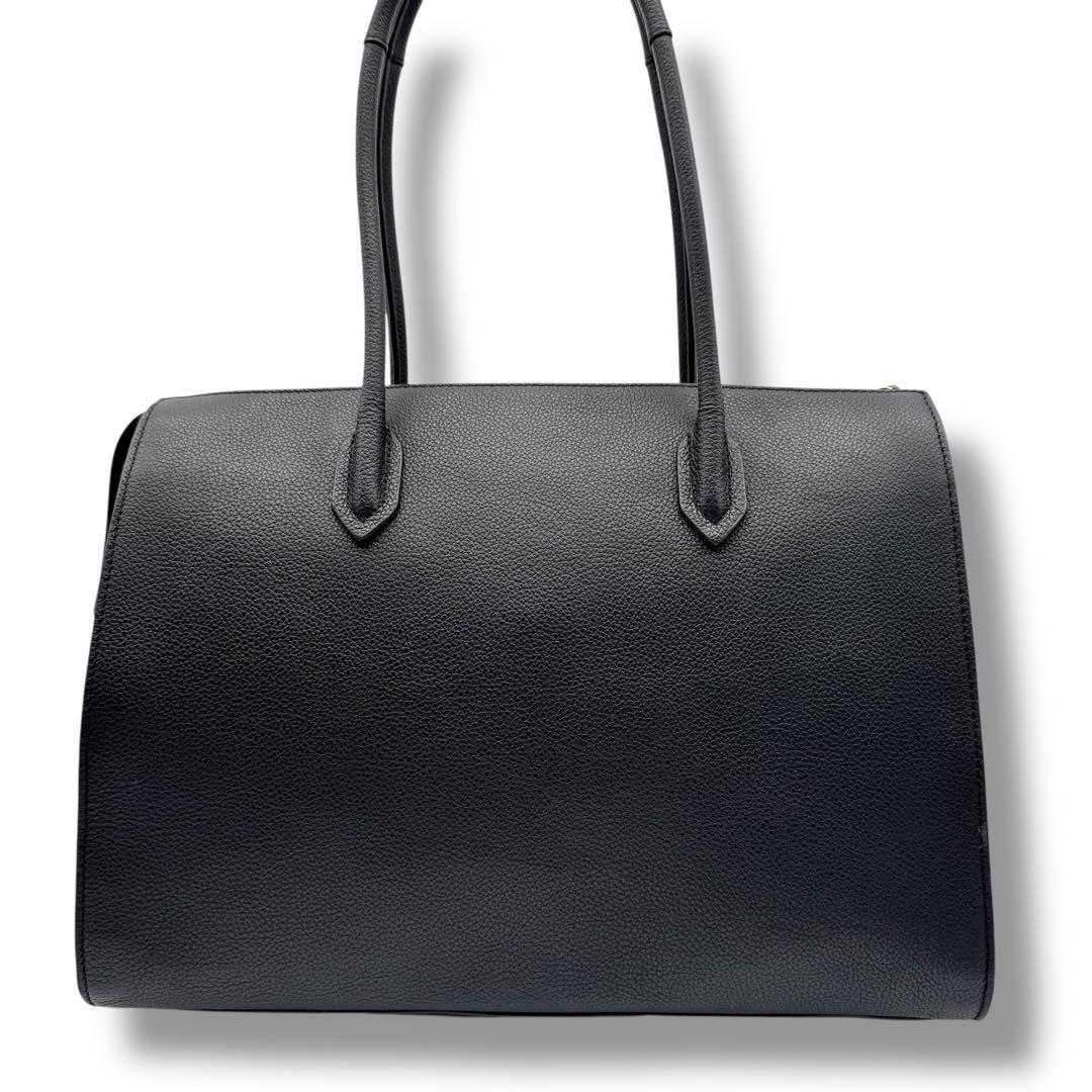 美品✨フルラ トートバッグ ファスナー付 ブラック A4可 ビジネス 就活