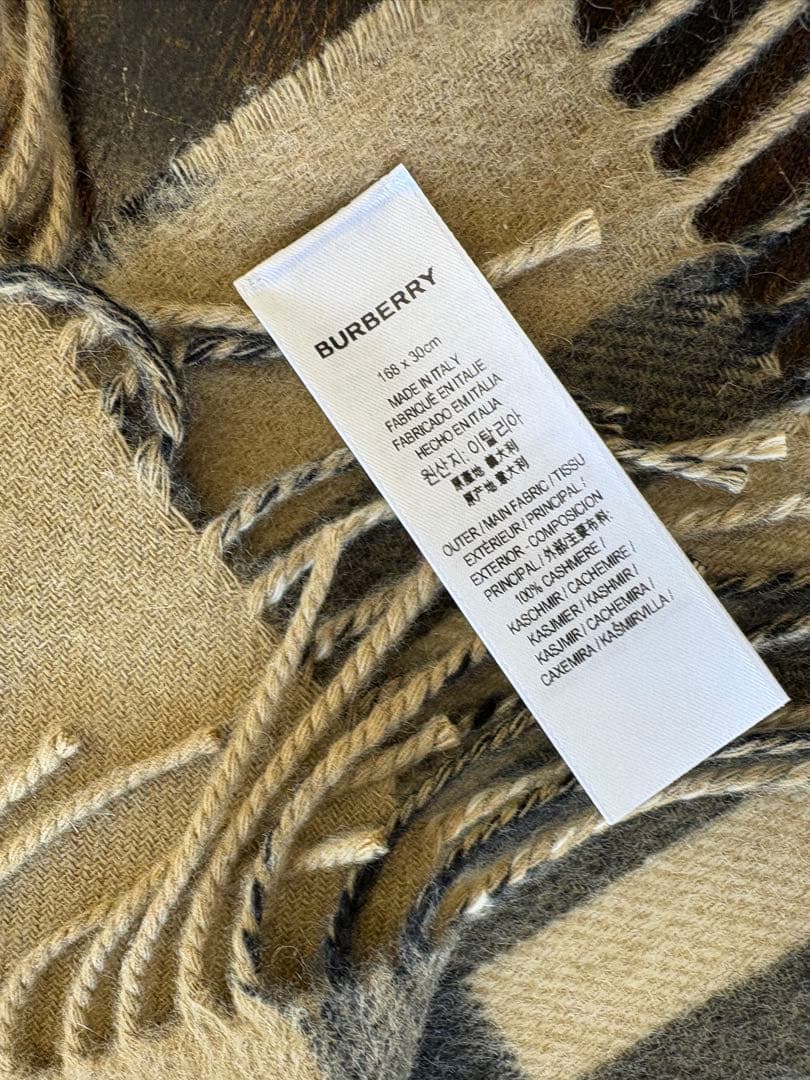 BURBERRY ロゴ入りマフラー カシミア