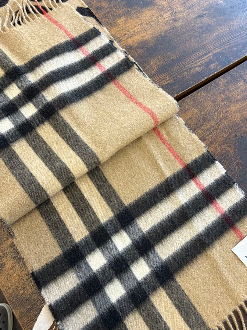 BURBERRY ロゴ入りマフラー カシミア