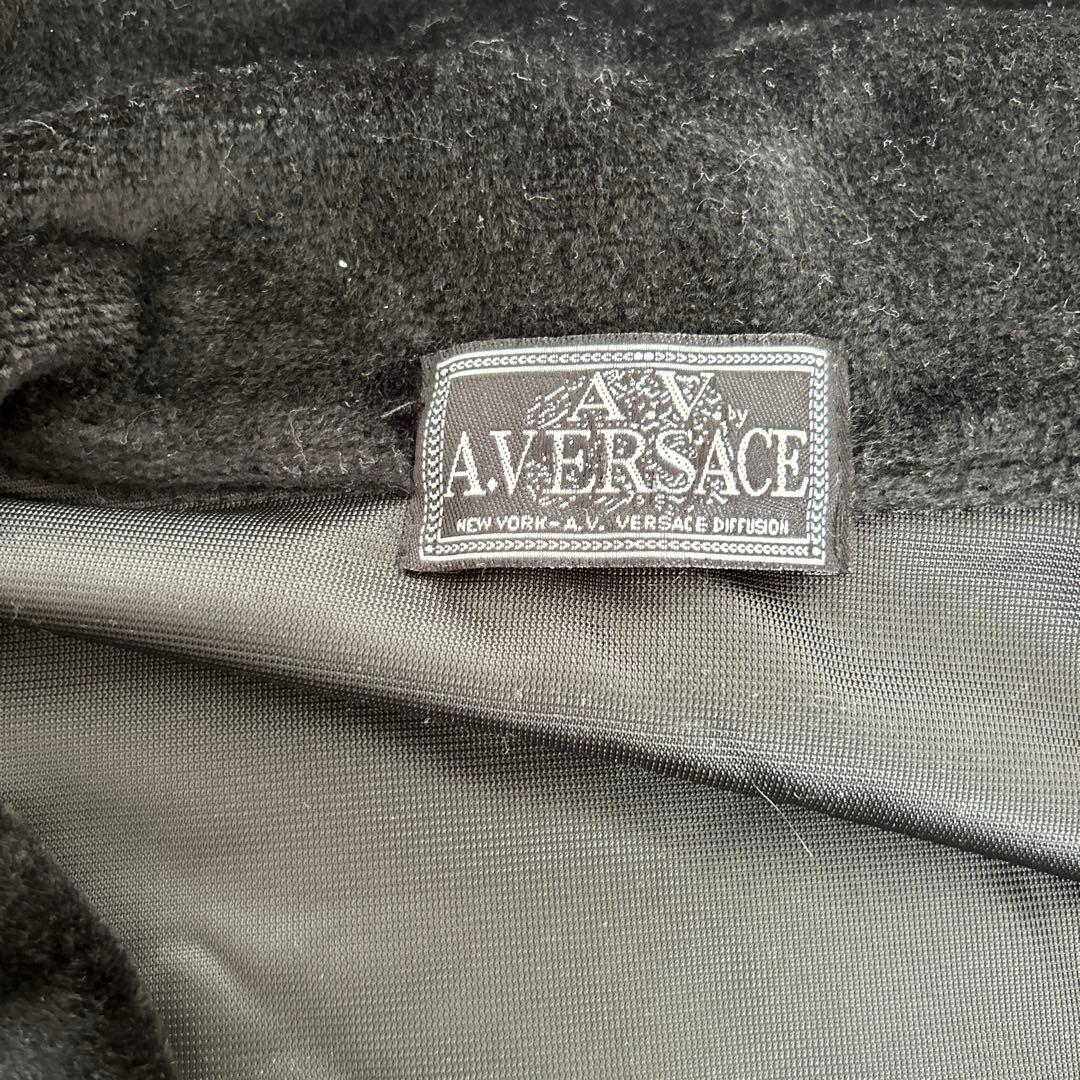 O*読様 ヴェルサーチ ベロア ジャケット ビッグロゴ メデューサ 刺繍