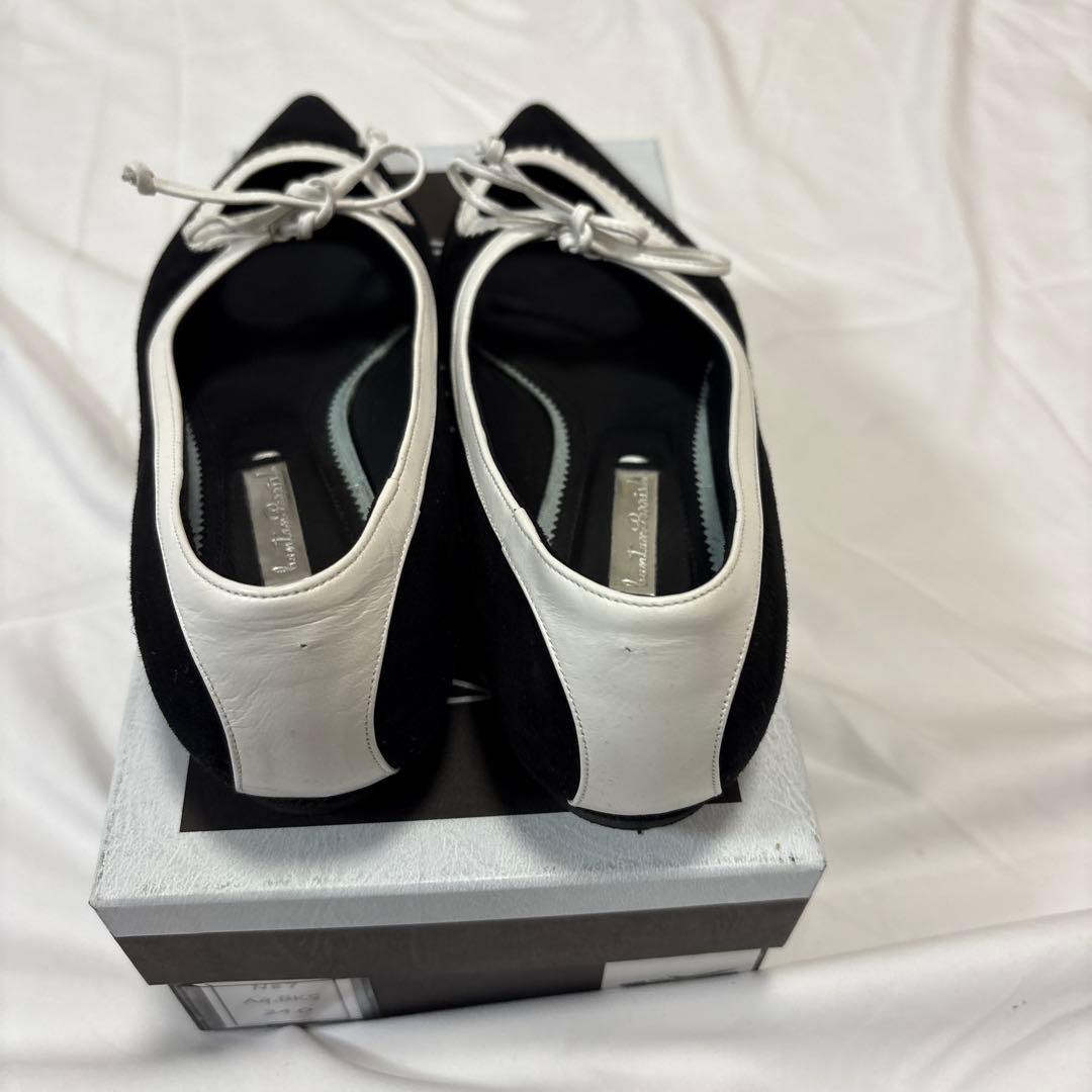 バンタンパリッシュ　フラットシューズ ブラック/ホワイト 24センチ