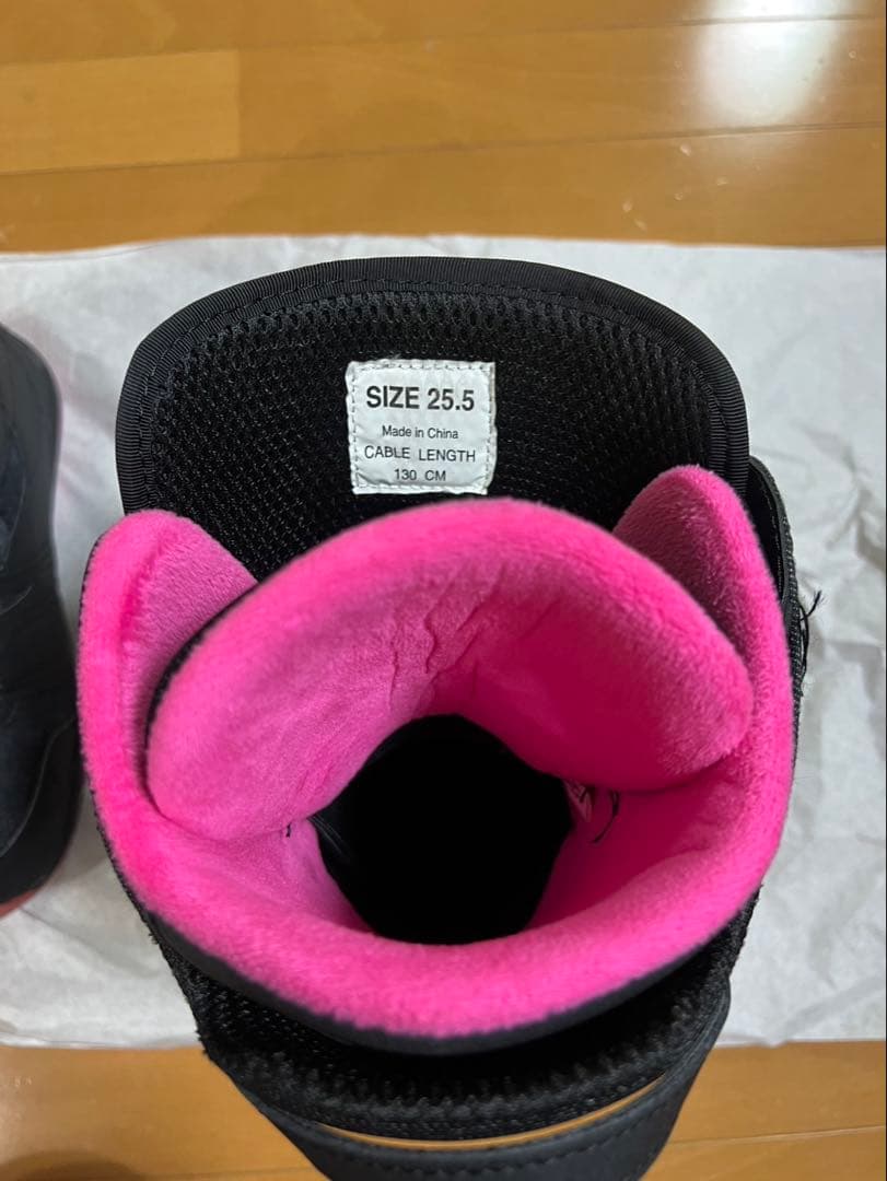 スノーボードブーツ ブラック/ピンク セット