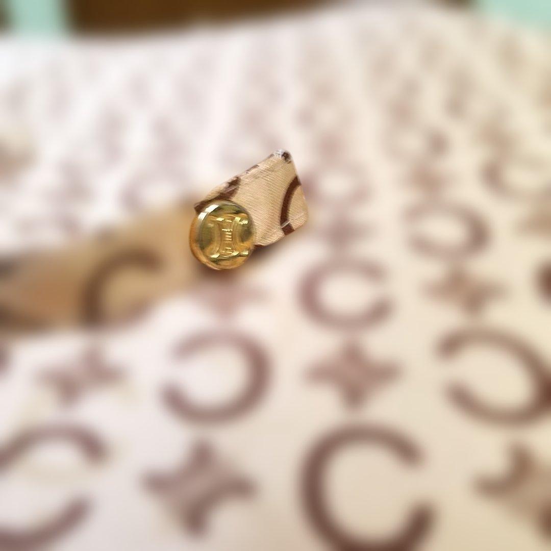 【極美品・希少】CELINE 傘 トリオンフ 総柄 ベージュ ゴールド金具