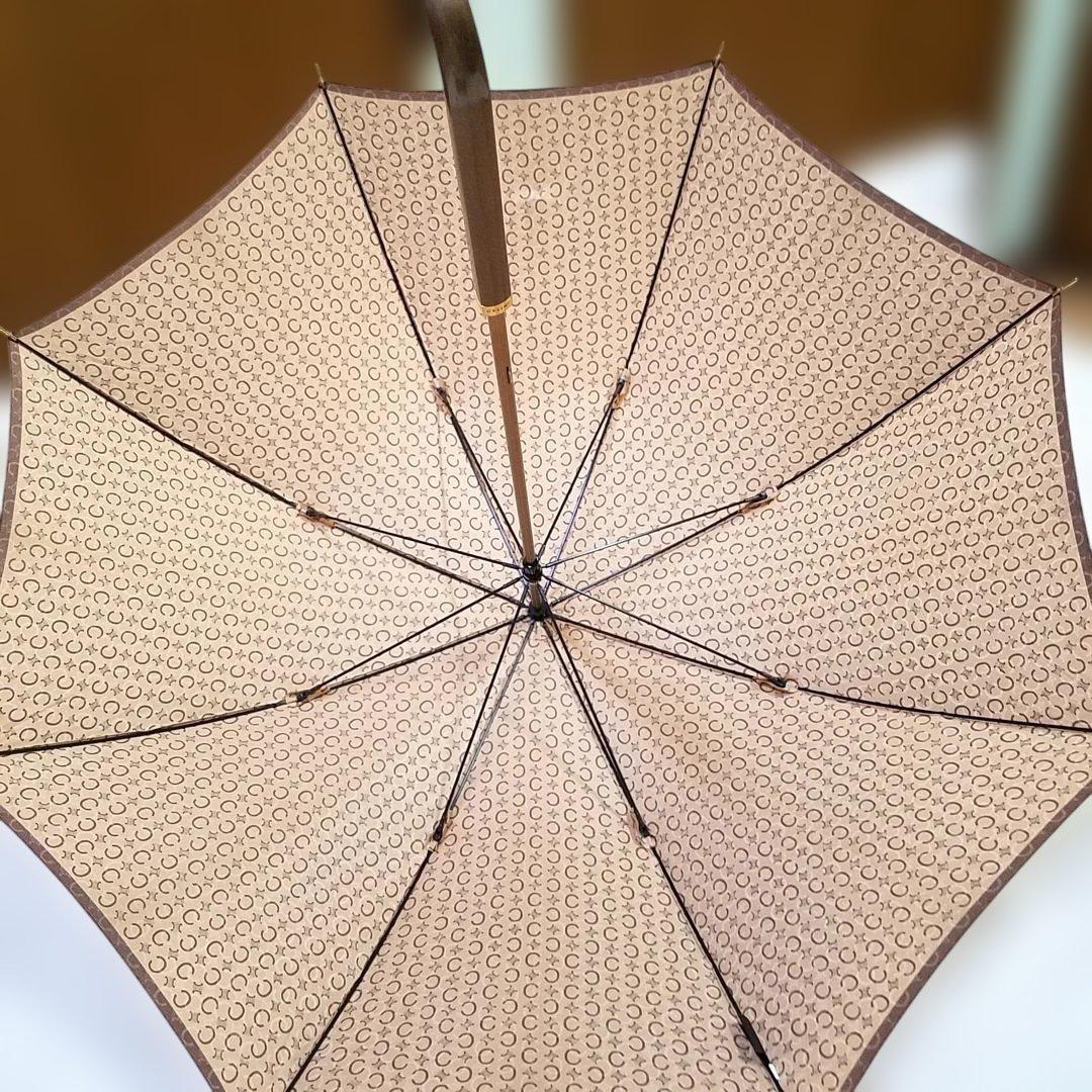 【極美品・希少】CELINE 傘 トリオンフ 総柄 ベージュ ゴールド金具