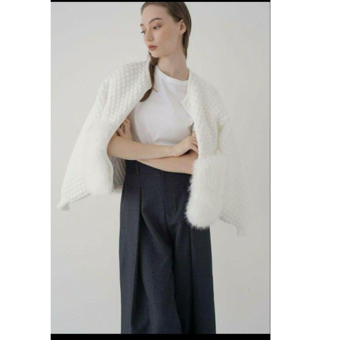 maison de Dolce. メゾンドドルチェ ファーリーニット ホワイト