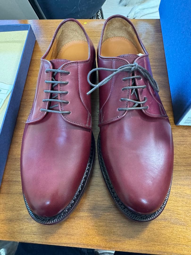 値下＜Jalan Sriwijaya＞プレーントゥ コードバン レザー シューズ