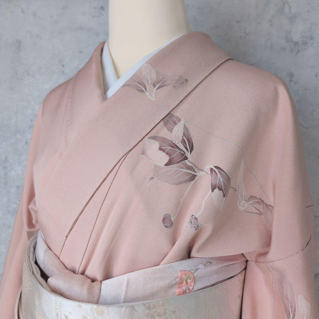 訪問着　フルセット　着物　正絹　童　ピンク　友禅　落款　祝い事　B1