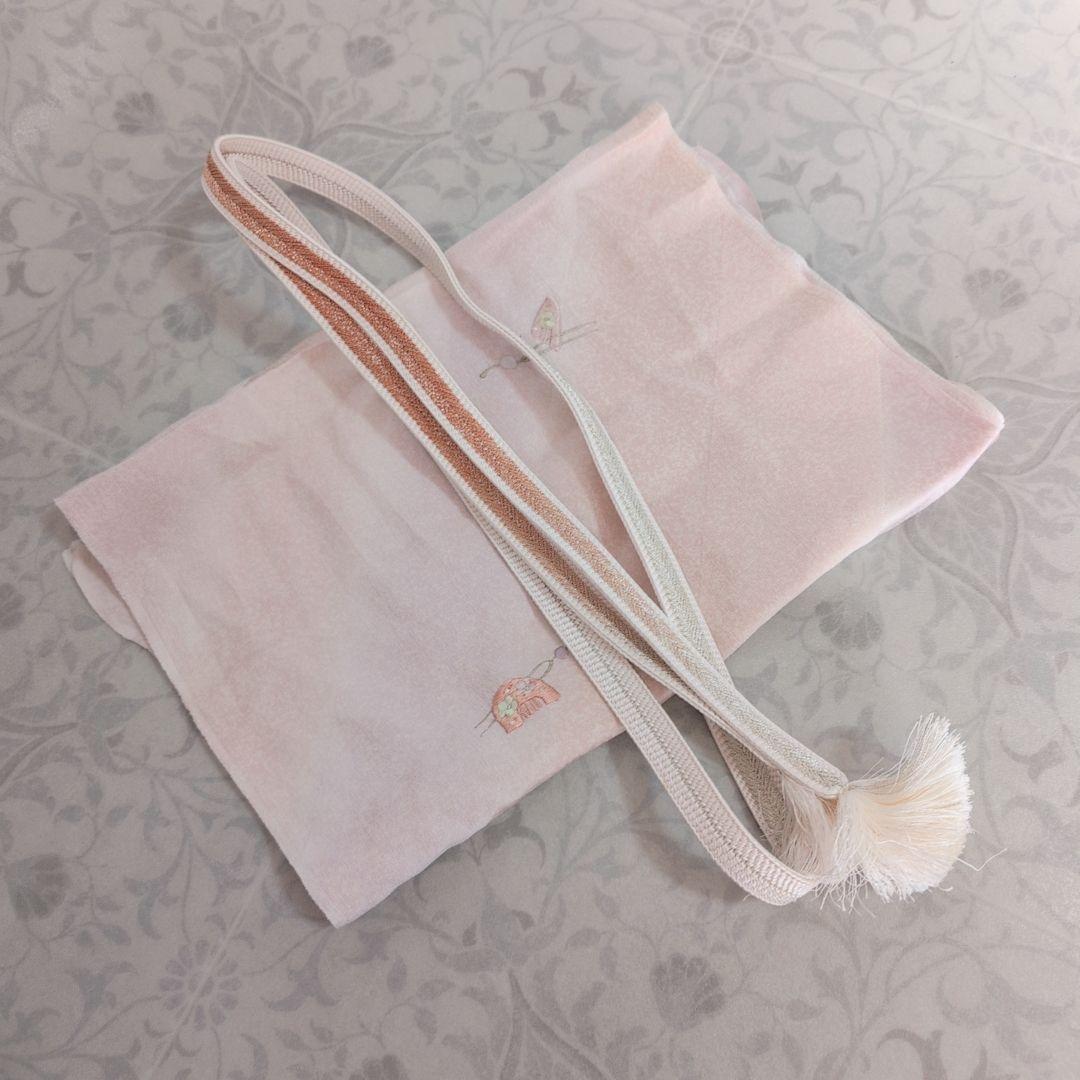 訪問着　フルセット　着物　正絹　童　ピンク　友禅　落款　祝い事　B1