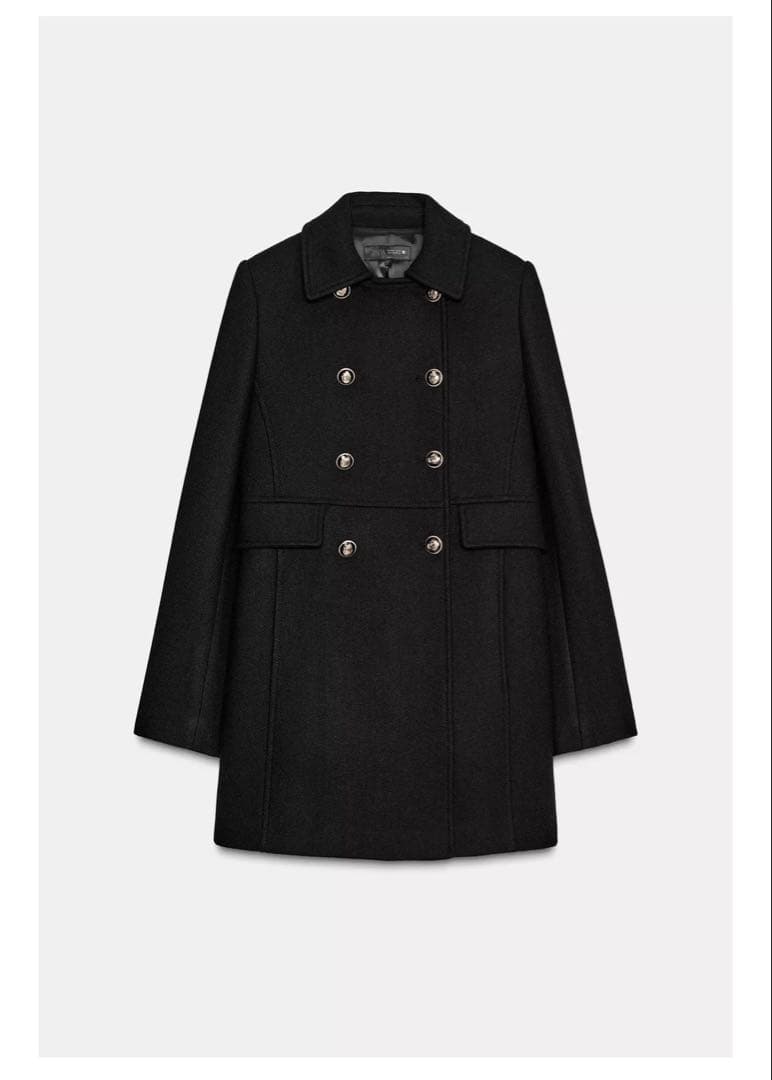 最終値下げZARA完売サイズM ウール混紡ショート丈ダブルブレストコート