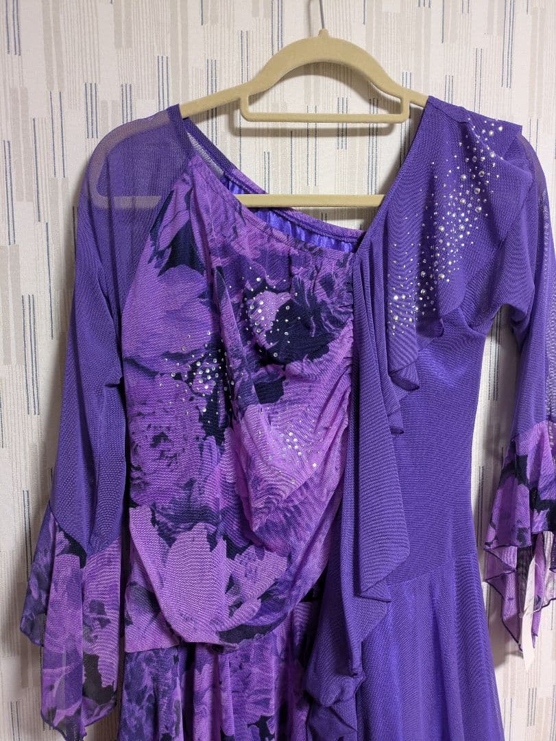 『社交ダンスドレス パープル』