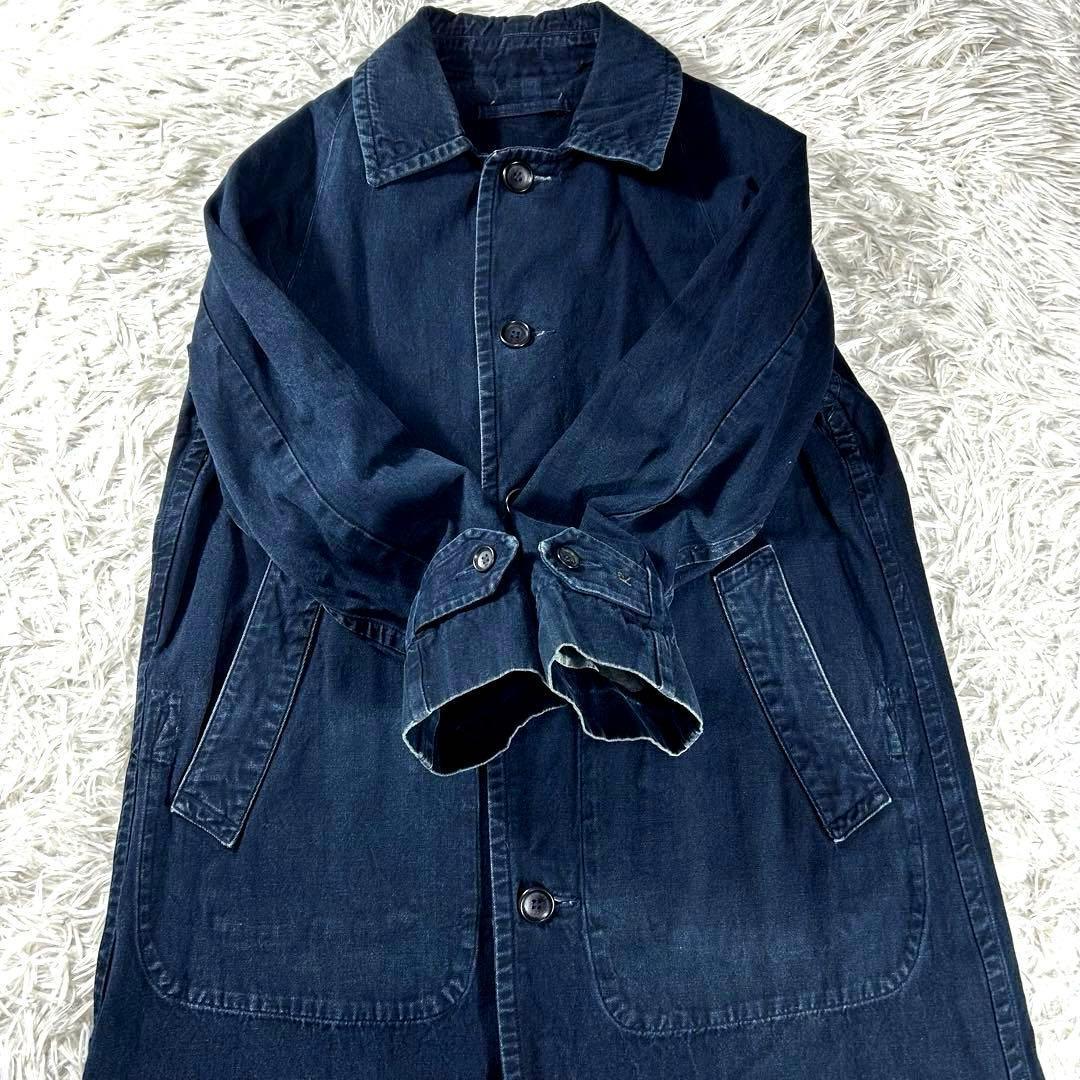 45R 908デニムステンカラーコート　L インディゴ