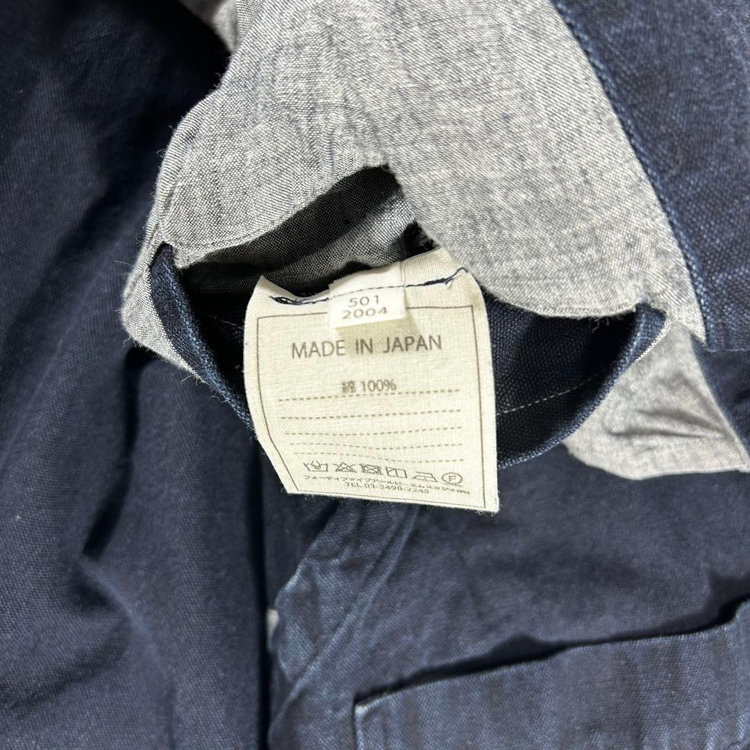 45R 908デニムステンカラーコート　L インディゴ