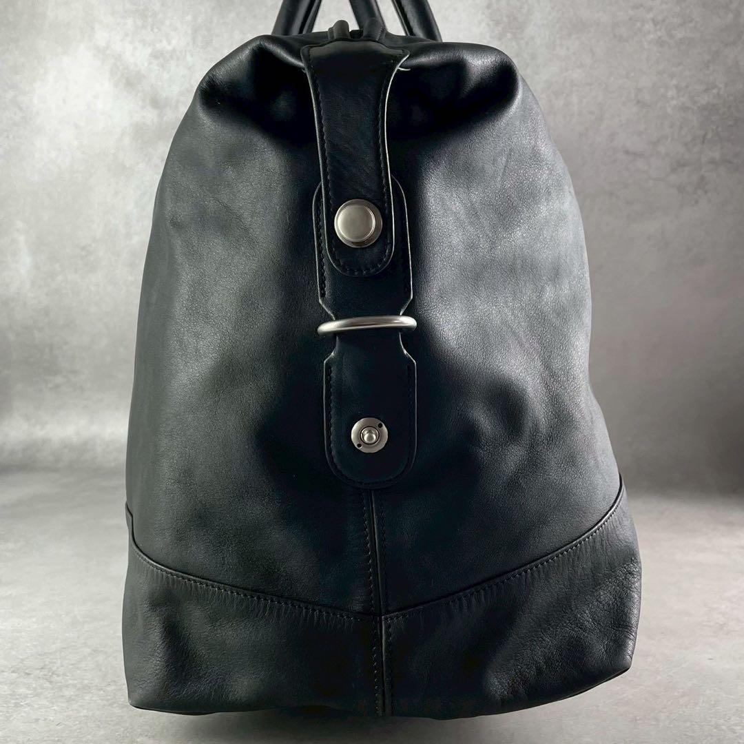 【美品】オールドコーチ ボストンバッグ レザー ブラック 大容量 旅行