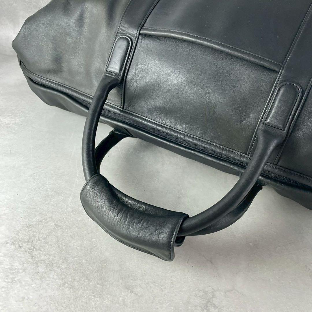 【美品】オールドコーチ ボストンバッグ レザー ブラック 大容量 旅行