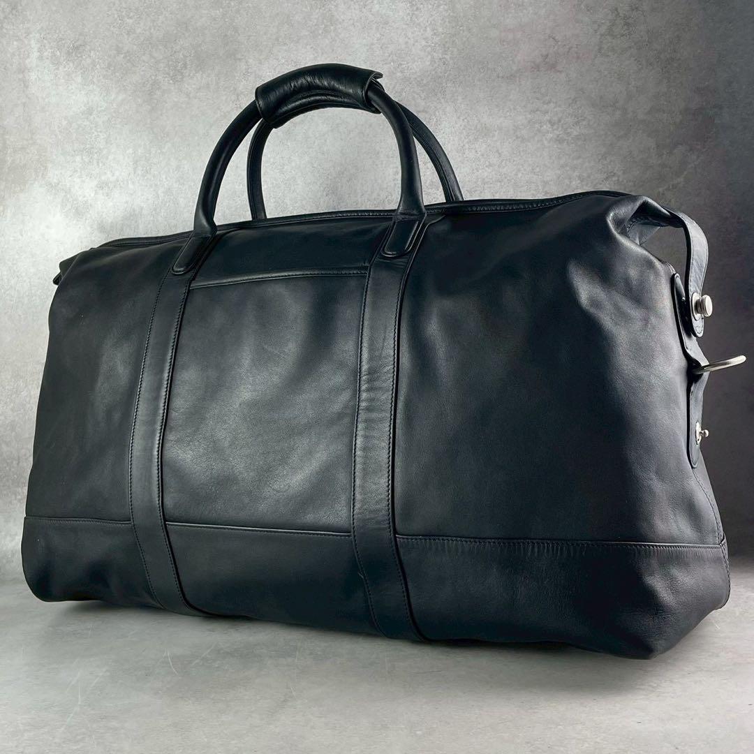 【美品】オールドコーチ ボストンバッグ レザー ブラック 大容量 旅行