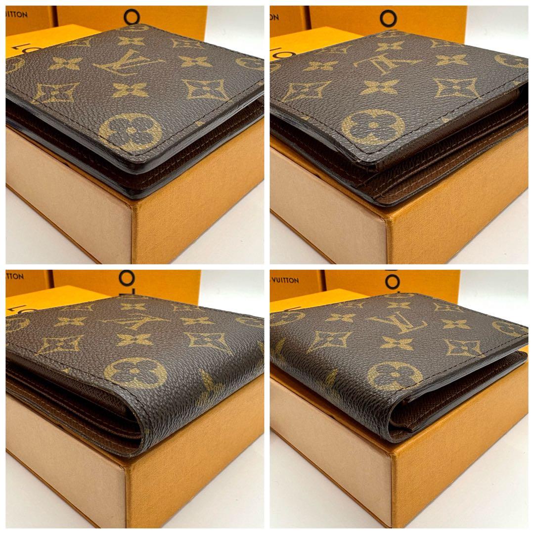 【美品 カード4枚】ルイヴィトン ポルトフォイユマルコ モノグラム 折り財布