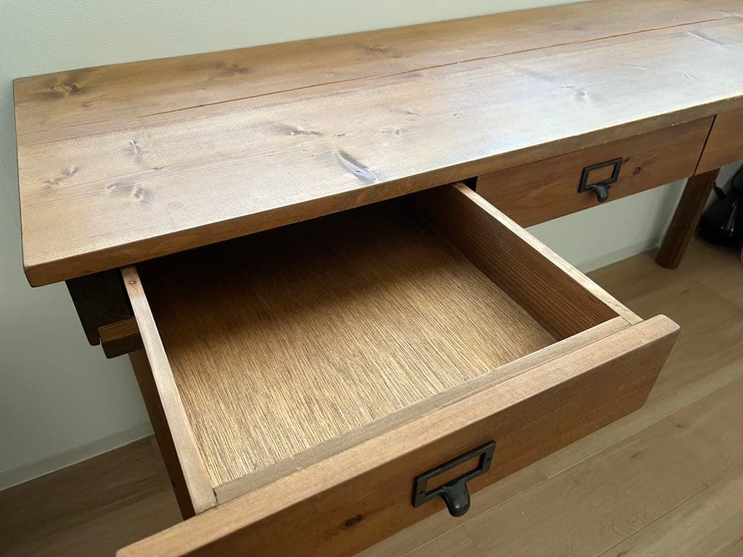 木製コンソールテーブル 3引き出し