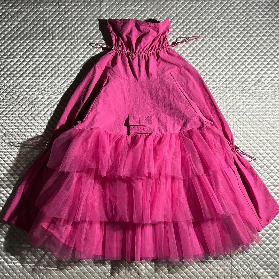 CEREAL MINI POP TIERED DRESS PINK チュール