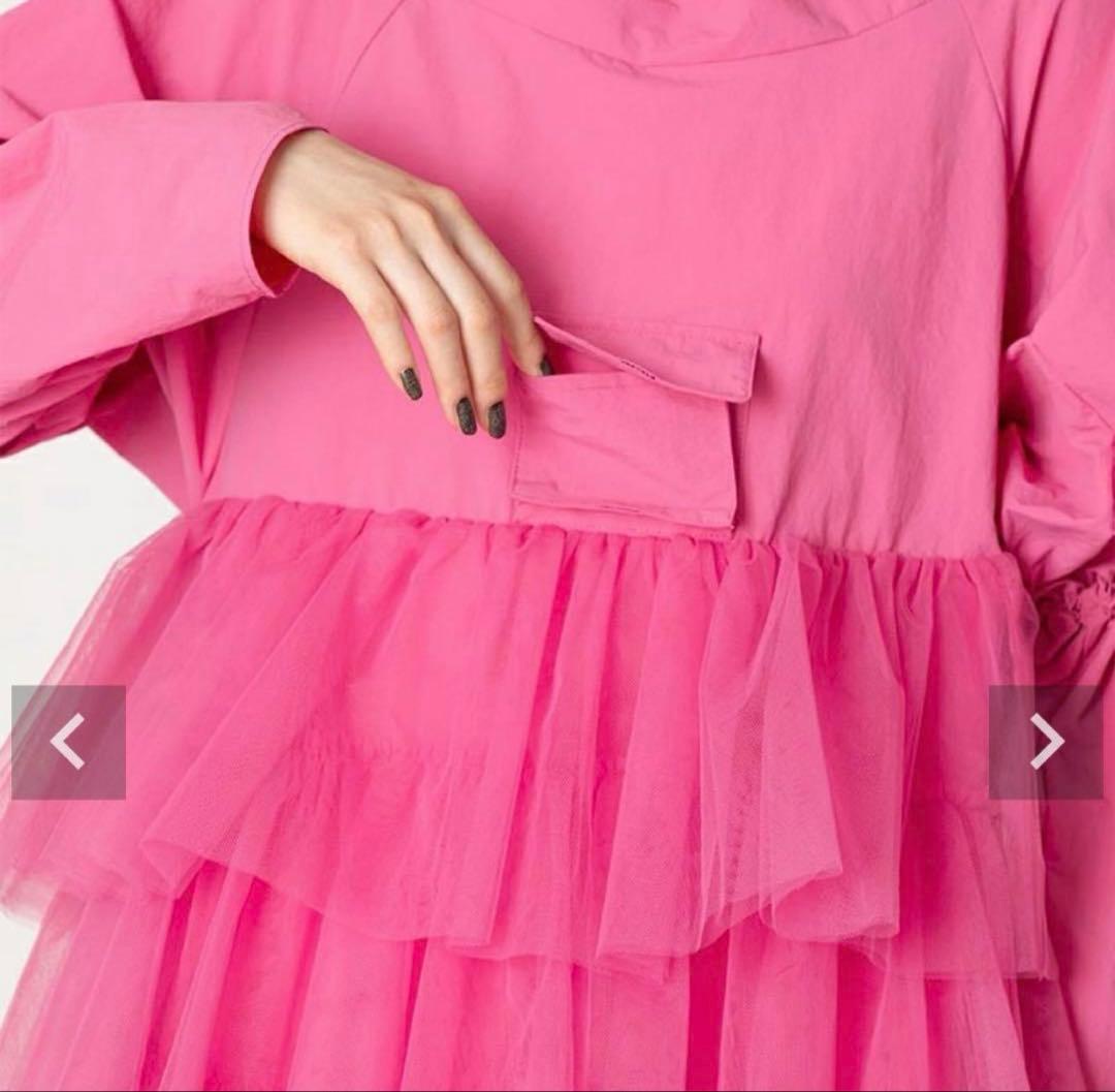 CEREAL MINI POP TIERED DRESS PINK チュール