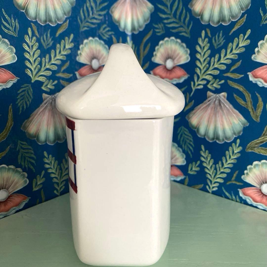 HBCM Béarn クレイユエモントロー バスク柄 陶器キャニスター【B】