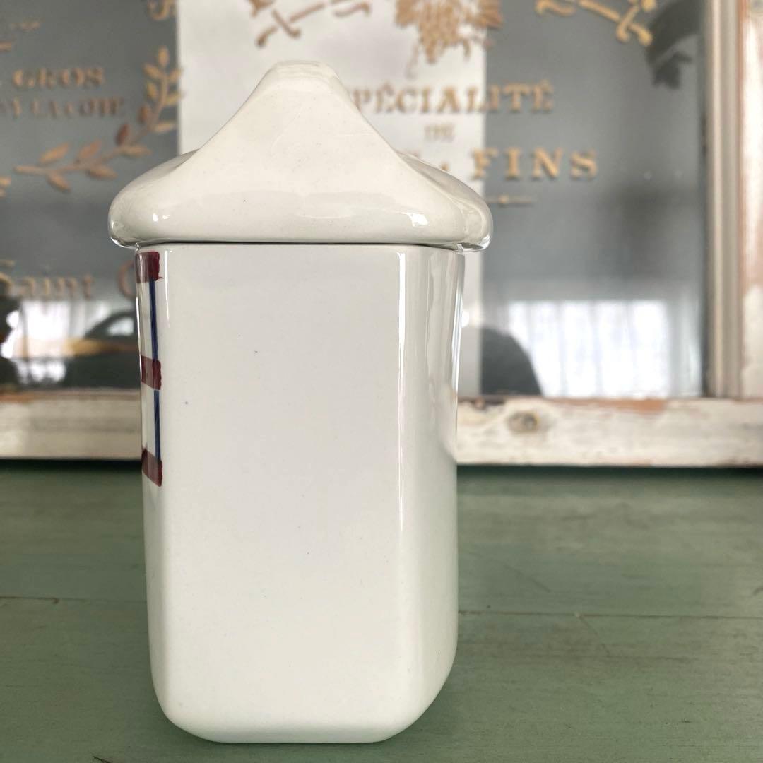 HBCM Béarn クレイユエモントロー バスク柄 陶器キャニスター【B】