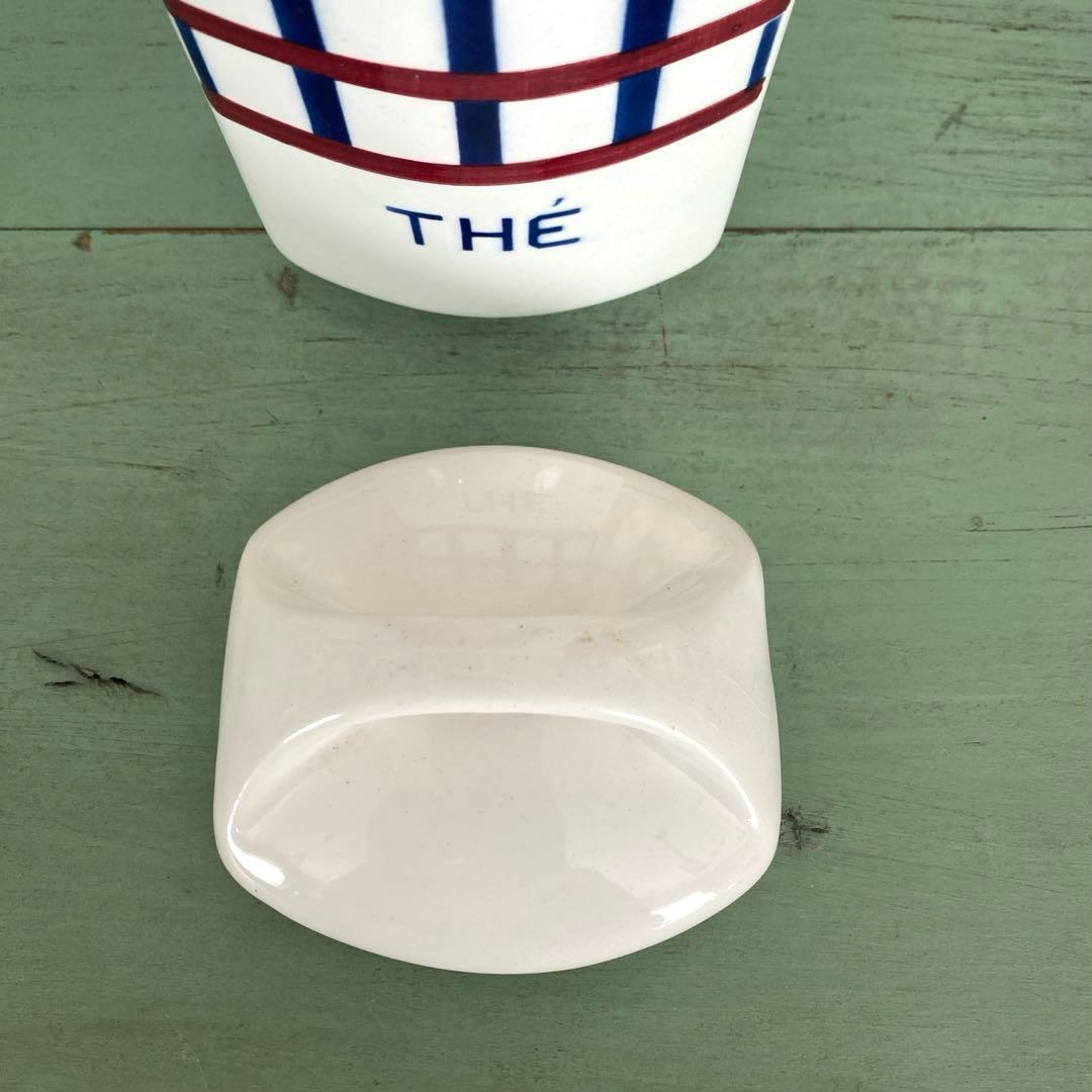 HBCM Béarn クレイユエモントロー バスク柄 陶器キャニスター【B】