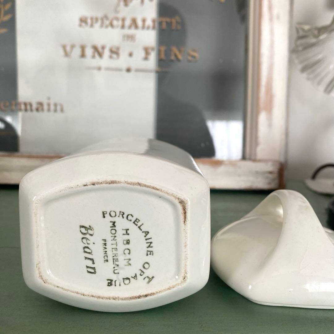 HBCM Béarn クレイユエモントロー バスク柄 陶器キャニスター【B】