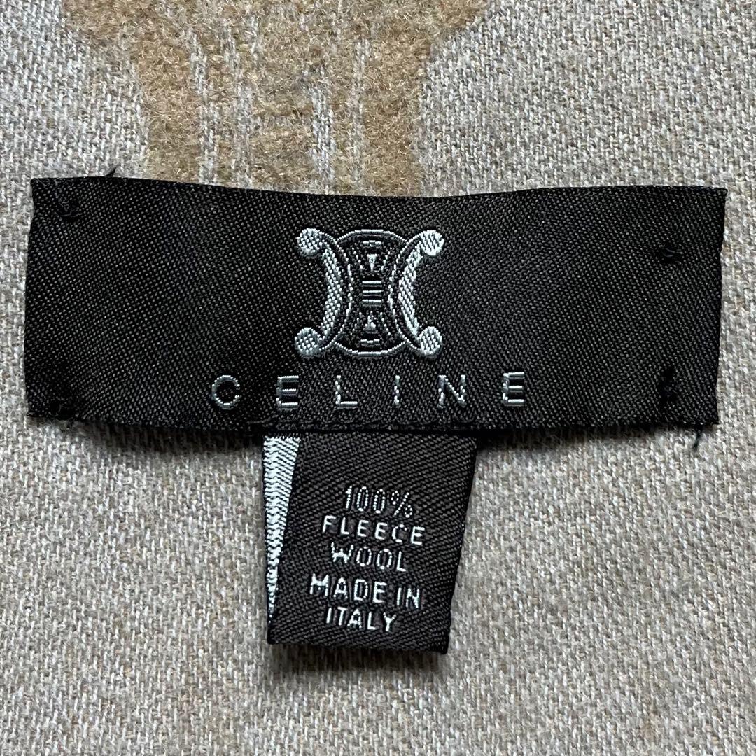 美品 CELINE セリーヌ マカダム トリオンフ マフラー メンズ ウール